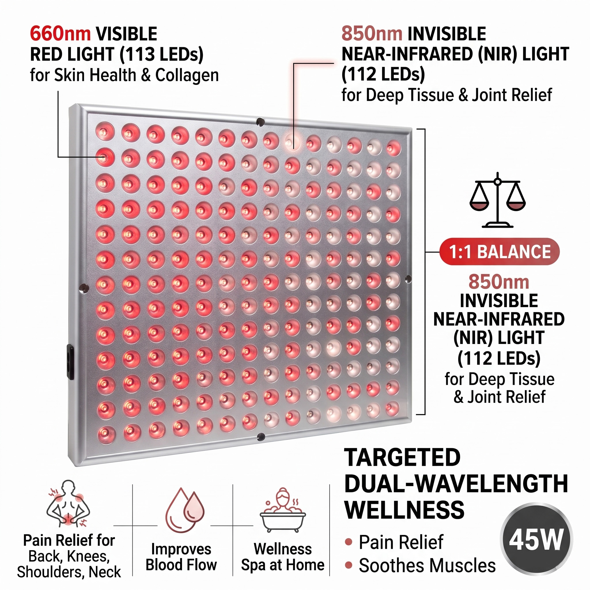 Spa Wellness Uk - 45W LED 660nm 850nm Red Near
