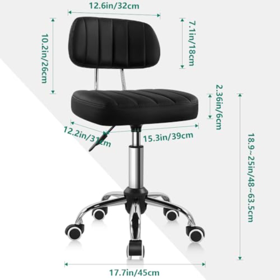 Square Swivel Stool with Wheel - Spa & Wellness Jura Resort Centre De Loisirs Des Franches Montagnes recensie en prijs