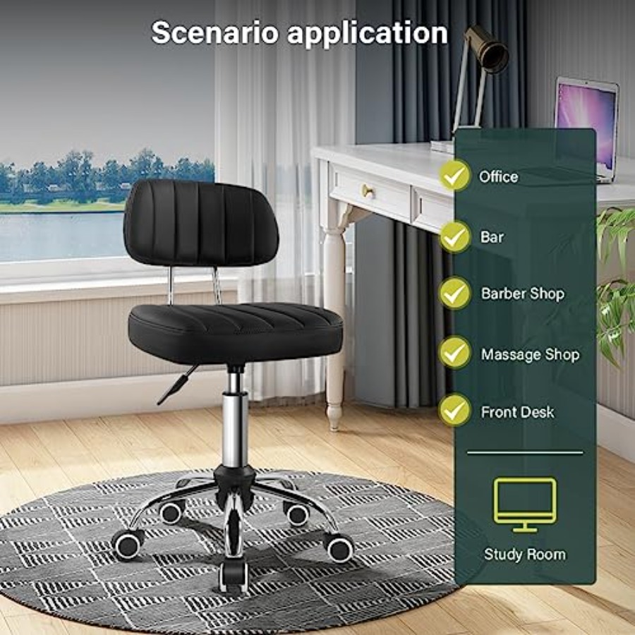 Square Swivel Stool with Wheel - Spa & Wellness Jura Resort Centre De Loisirs Des Franches Montagnes recensie en prijs