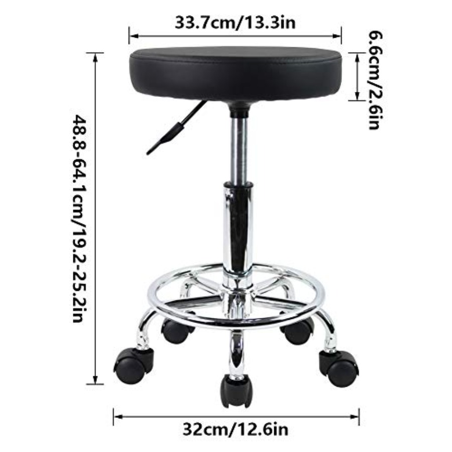 PU Leather Round Rolling Stool - Spa & Wellness Jura Resort Centre De Loisirs Des Franches Montagnes recensie en prijs