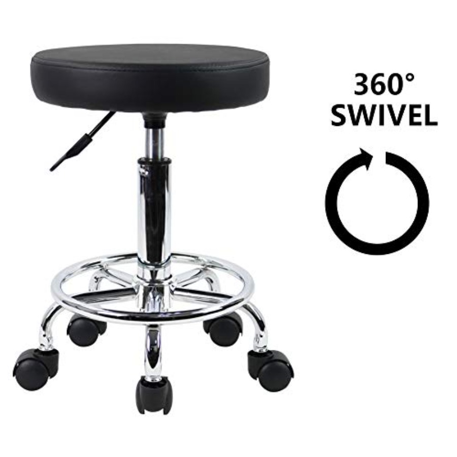 PU Leather Round Rolling Stool - Spa & Wellness Jura Resort Centre De Loisirs Des Franches Montagnes recensie en prijs